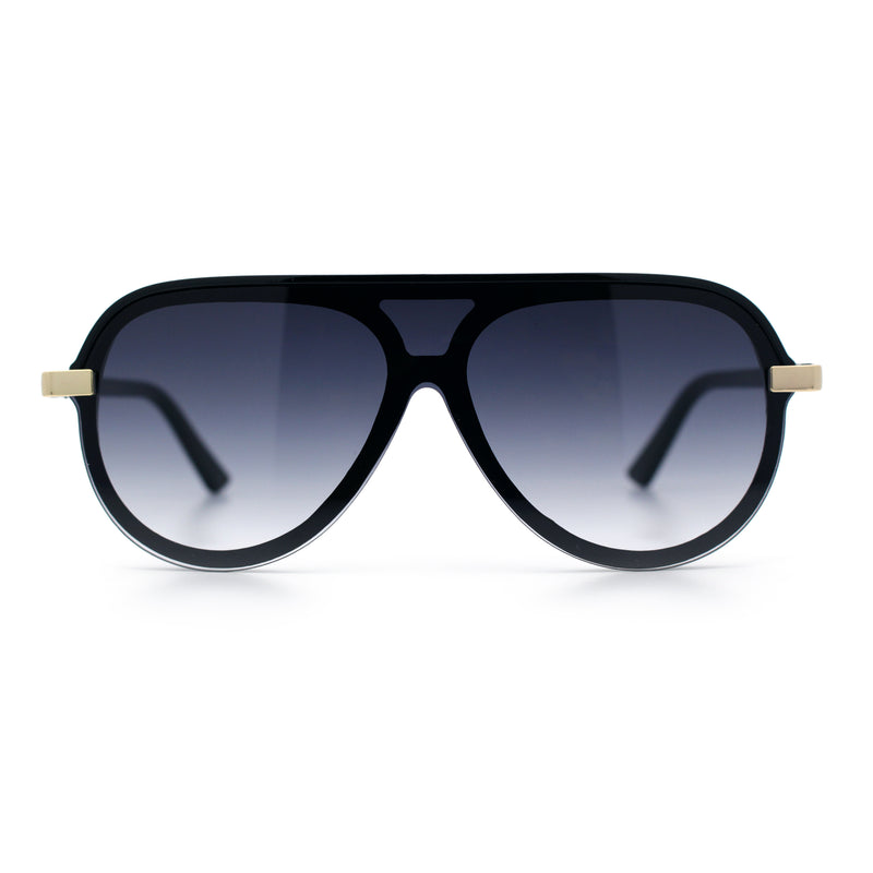 Womens Classy 90s Designer Shield Rimless Racer Plastic Fashion Sunglasses