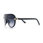 Womens Classy 90s Designer Shield Rimless Racer Plastic Fashion Sunglasses