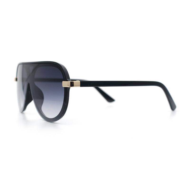 Womens Classy 90s Designer Shield Rimless Racer Plastic Fashion Sunglasses