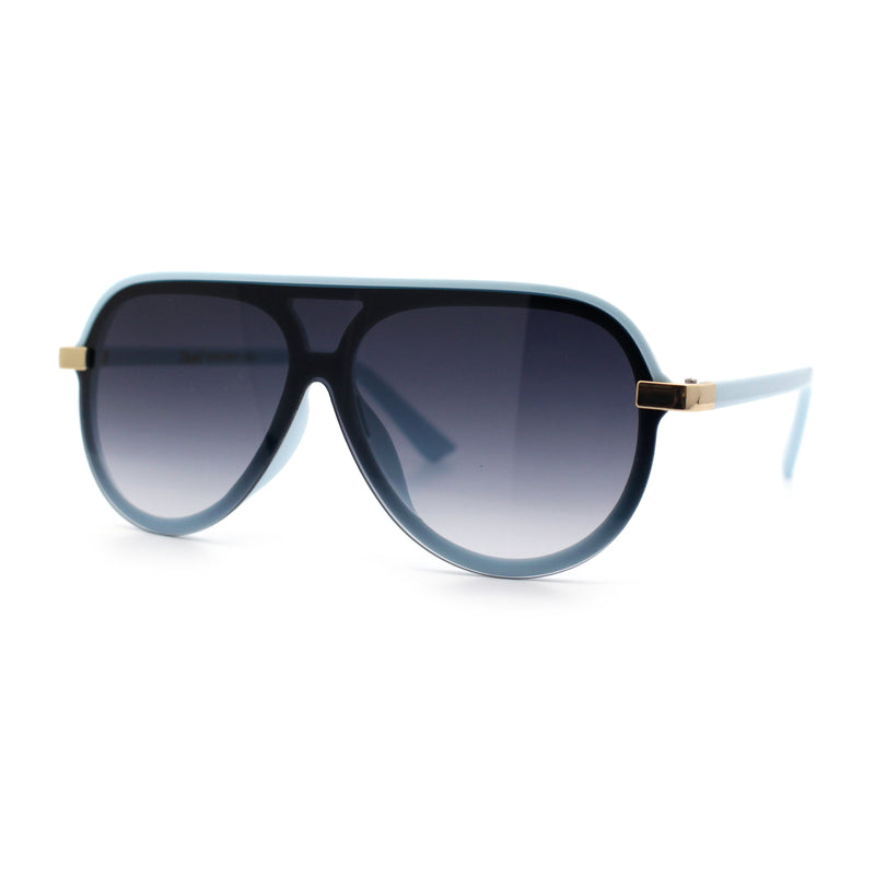 Womens Classy 90s Designer Shield Rimless Racer Plastic Fashion Sunglasses