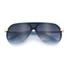 Womens Classy 90s Designer Shield Rimless Racer Plastic Fashion Sunglasses