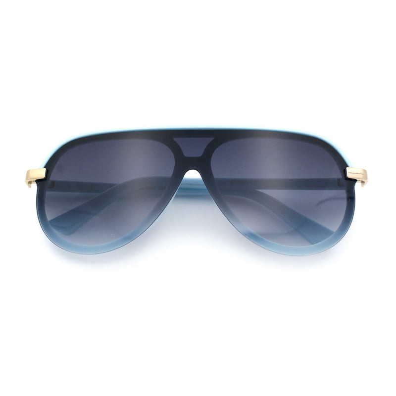 Womens Classy 90s Designer Shield Rimless Racer Plastic Fashion Sunglasses