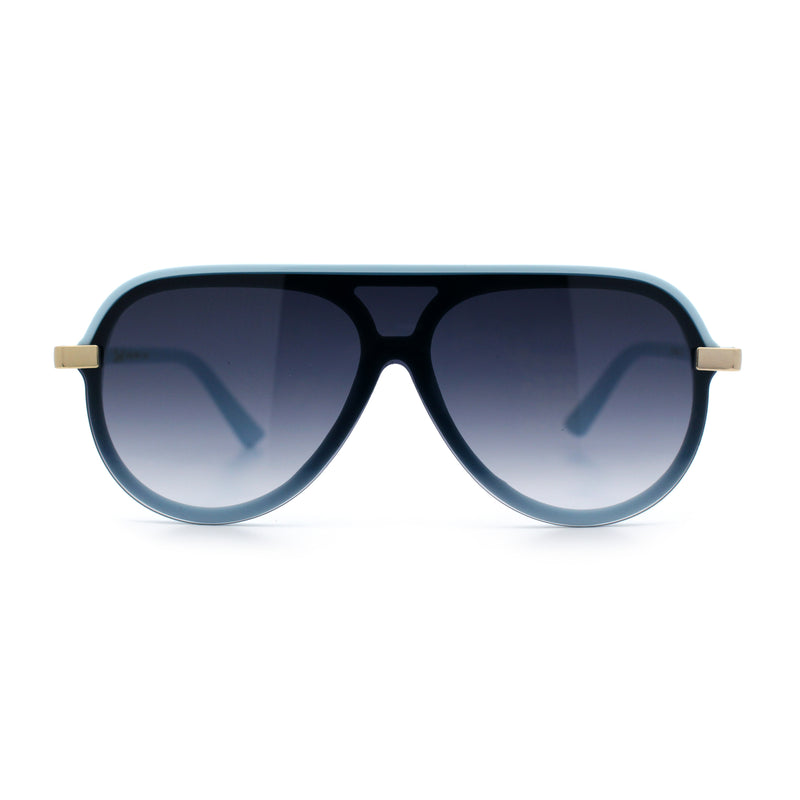 Womens Classy 90s Designer Shield Rimless Racer Plastic Fashion Sunglasses
