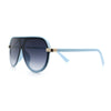 Womens Classy 90s Designer Shield Rimless Racer Plastic Fashion Sunglasses