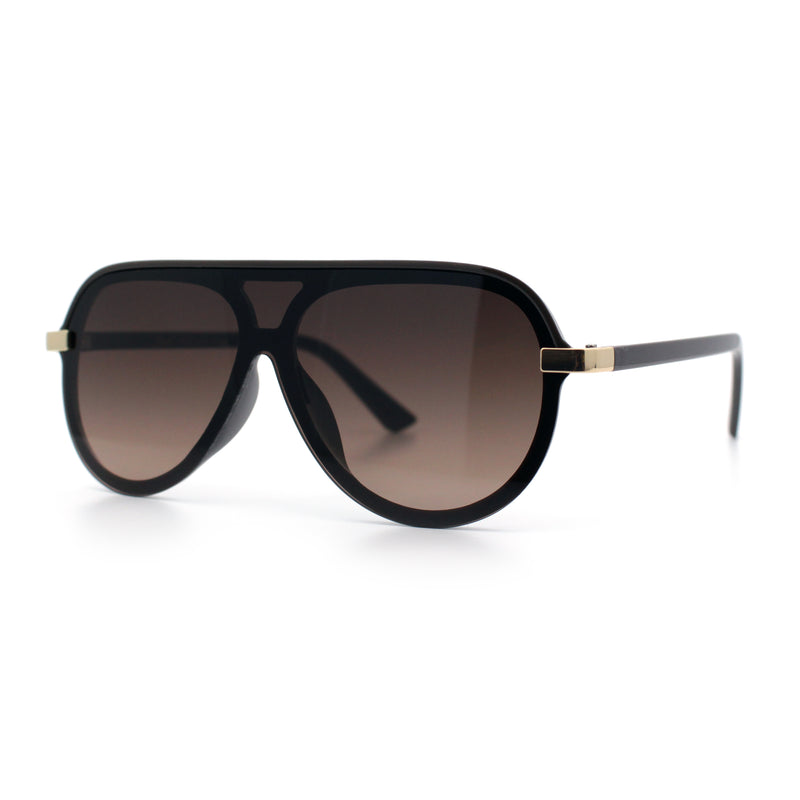 Womens Classy 90s Designer Shield Rimless Racer Plastic Fashion Sunglasses