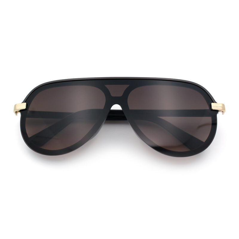 Womens Classy 90s Designer Shield Rimless Racer Plastic Fashion Sunglasses
