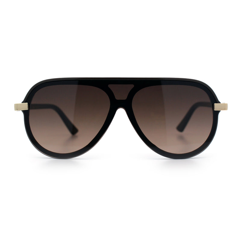 Womens Classy 90s Designer Shield Rimless Racer Plastic Fashion Sunglasses
