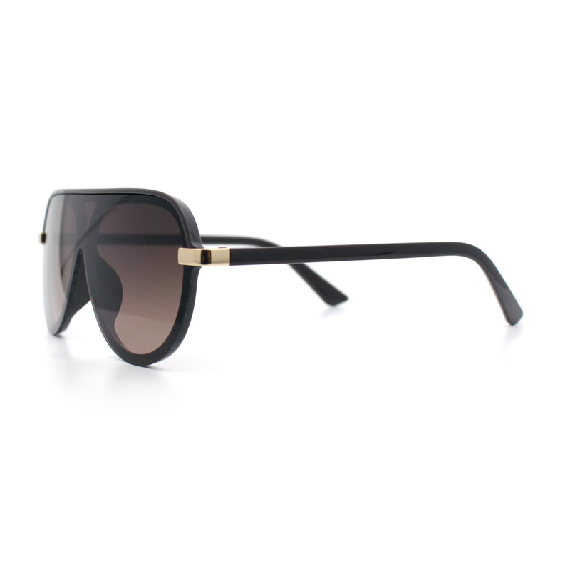 Womens Classy 90s Designer Shield Rimless Racer Plastic Fashion Sunglasses