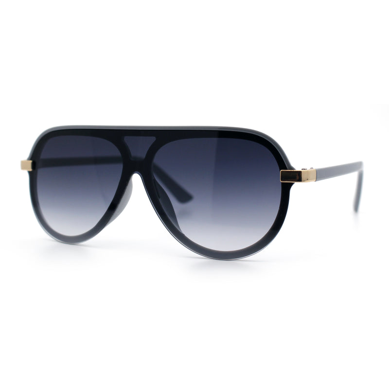 Womens Classy 90s Designer Shield Rimless Racer Plastic Fashion Sunglasses