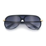 Womens Classy 90s Designer Shield Rimless Racer Plastic Fashion Sunglasses