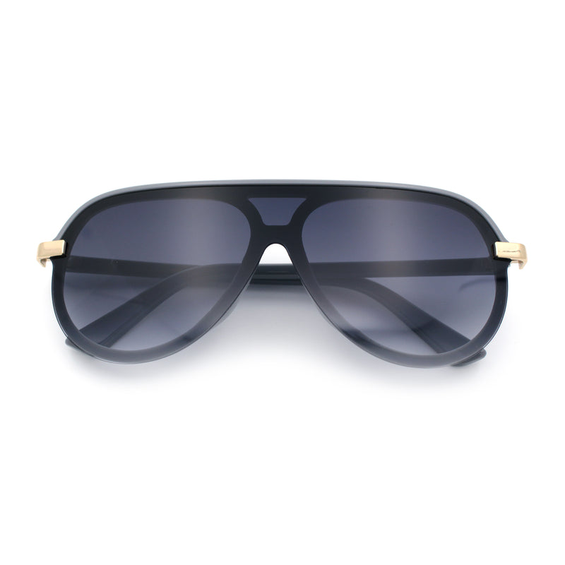 Womens Classy 90s Designer Shield Rimless Racer Plastic Fashion Sunglasses