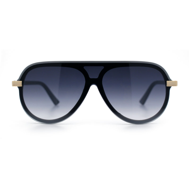 Womens Classy 90s Designer Shield Rimless Racer Plastic Fashion Sunglasses
