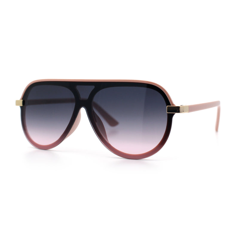 Womens Classy 90s Designer Shield Rimless Racer Plastic Fashion Sunglasses