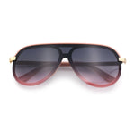 Womens Classy 90s Designer Shield Rimless Racer Plastic Fashion Sunglasses