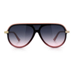 Womens Classy 90s Designer Shield Rimless Racer Plastic Fashion Sunglasses
