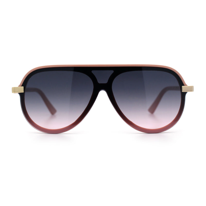 Womens Classy 90s Designer Shield Rimless Racer Plastic Fashion Sunglasses
