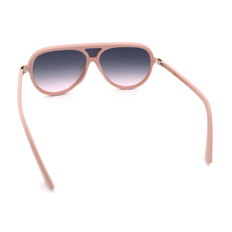 Womens Classy 90s Designer Shield Rimless Racer Plastic Fashion Sunglasses