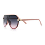 Womens Classy 90s Designer Shield Rimless Racer Plastic Fashion Sunglasses