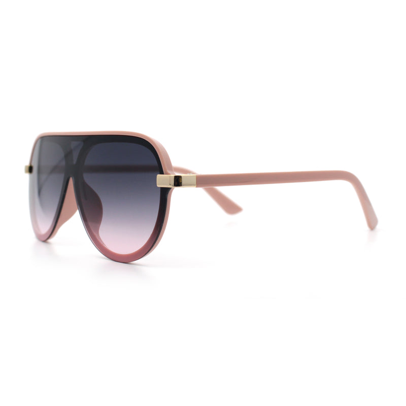 Womens Classy 90s Designer Shield Rimless Racer Plastic Fashion Sunglasses