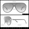 Womens Classy 90s Designer Shield Rimless Racer Plastic Fashion Sunglasses