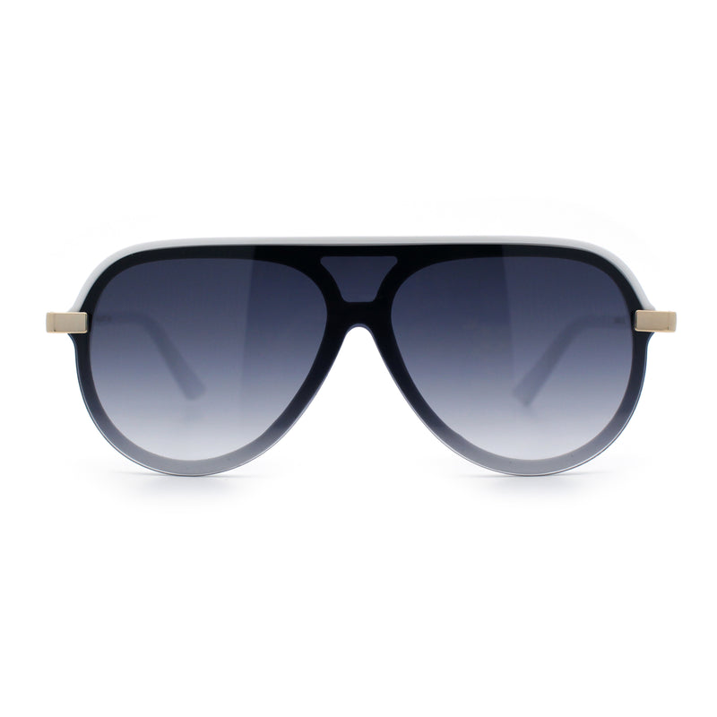 Womens Classy 90s Designer Shield Rimless Racer Plastic Fashion Sunglasses