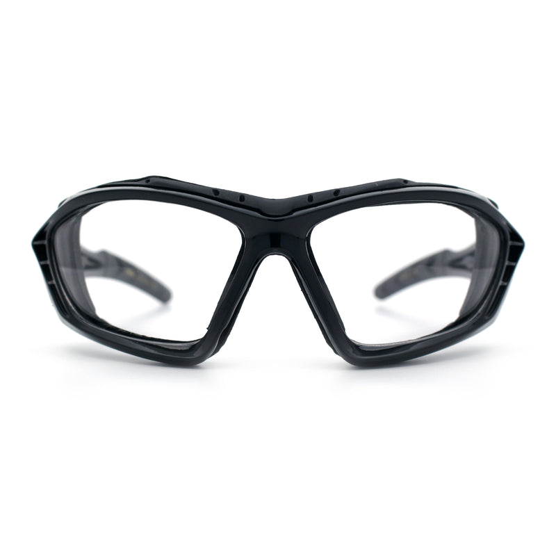 Choppers Clear - Dark Photochromic Lens Mens Foam Padded Wrap Biker Sunglasses