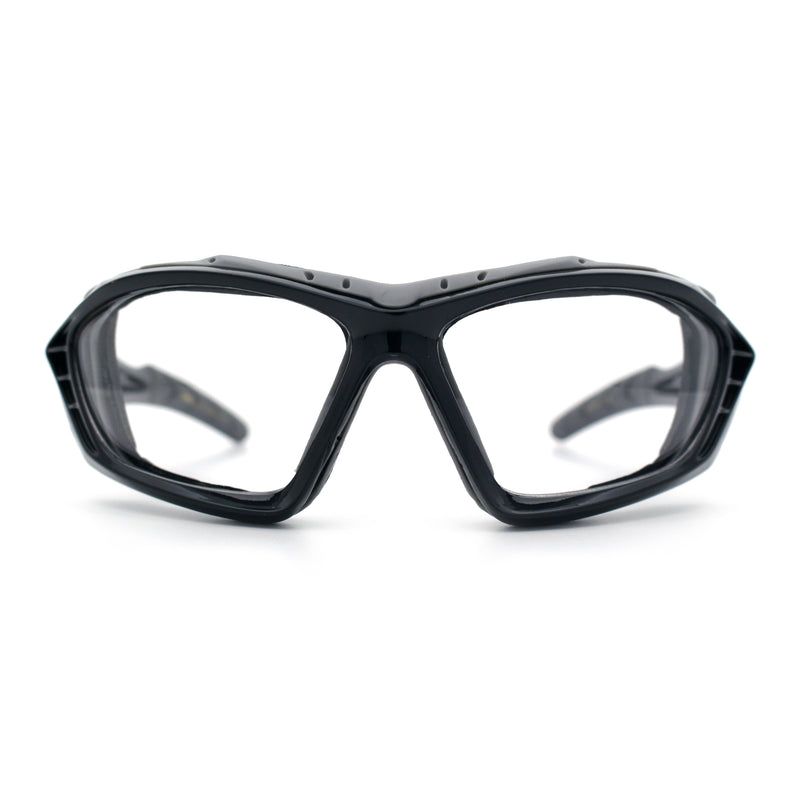 Choppers Clear - Dark Photochromic Lens Mens Foam Padded Wrap Biker Sunglasses