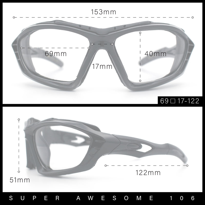 Choppers Clear - Dark Photochromic Lens Mens Foam Padded Wrap Biker Sunglasses