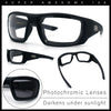Choppers Photochromic Lens Mens Foam Padded Rectangle Wrap Biker Sunglasses