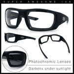 Choppers Photochromic Lens Mens Foam Padded Rectangle Wrap Biker Sunglasses