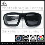 Choppers Photochromic Lens Mens Foam Padded Rectangle Wrap Biker Sunglasses