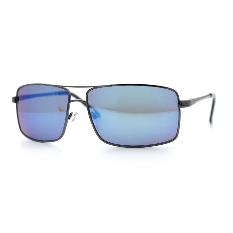 True Dad Shade Manly Rectangle Air Force Navigating Officer Metal Sunglasses