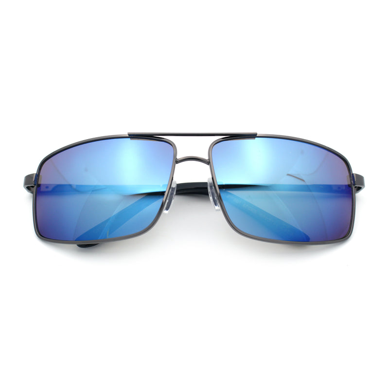 True Dad Shade Manly Rectangle Air Force Navigating Officer Metal Sunglasses