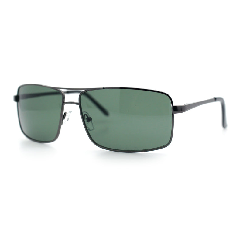 True Dad Shade Manly Rectangle Air Force Navigating Officer Metal Sunglasses