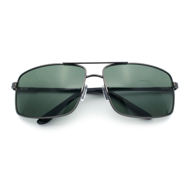 True Dad Shade Manly Rectangle Air Force Navigating Officer Metal Sunglasses