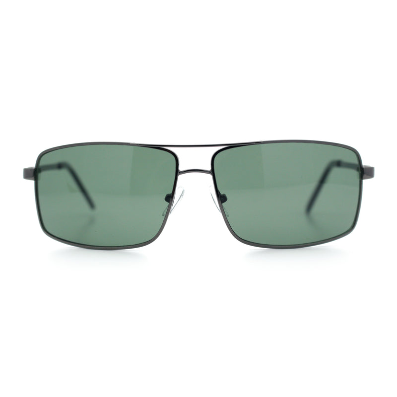 True Dad Shade Manly Rectangle Air Force Navigating Officer Metal Sunglasses