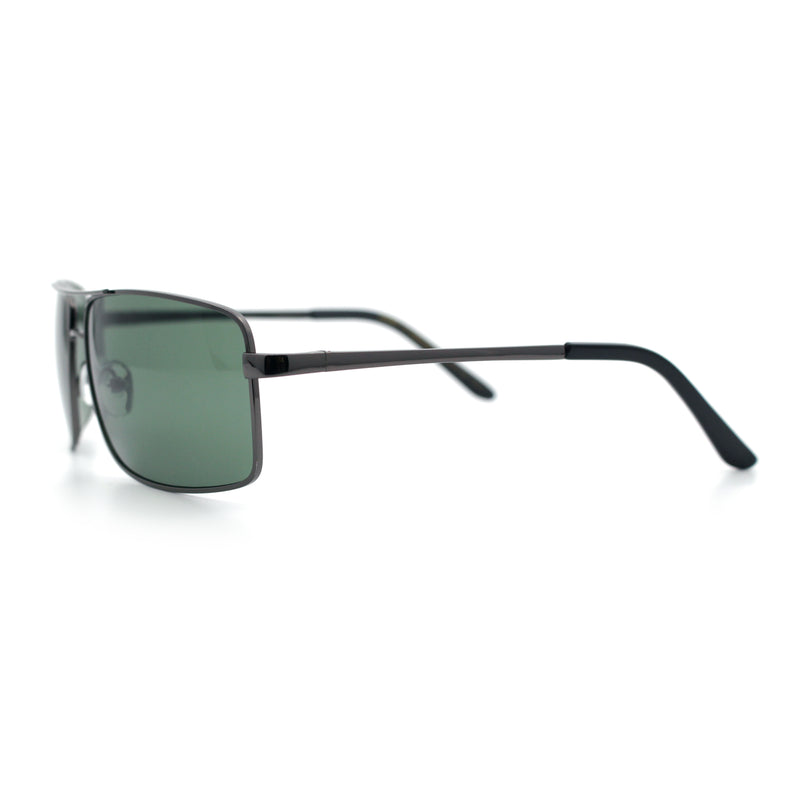 True Dad Shade Manly Rectangle Air Force Navigating Officer Metal Sunglasses