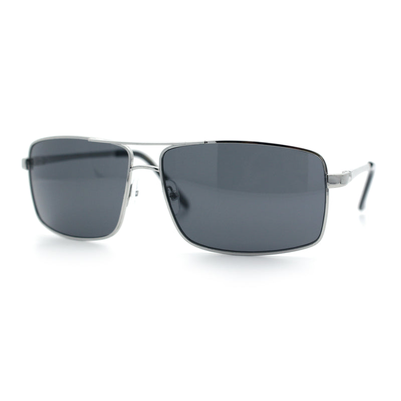 True Dad Shade Manly Rectangle Air Force Navigating Officer Metal Sunglasses