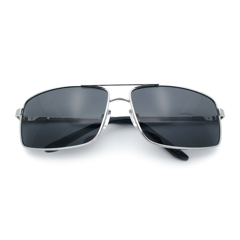 True Dad Shade Manly Rectangle Air Force Navigating Officer Metal Sunglasses
