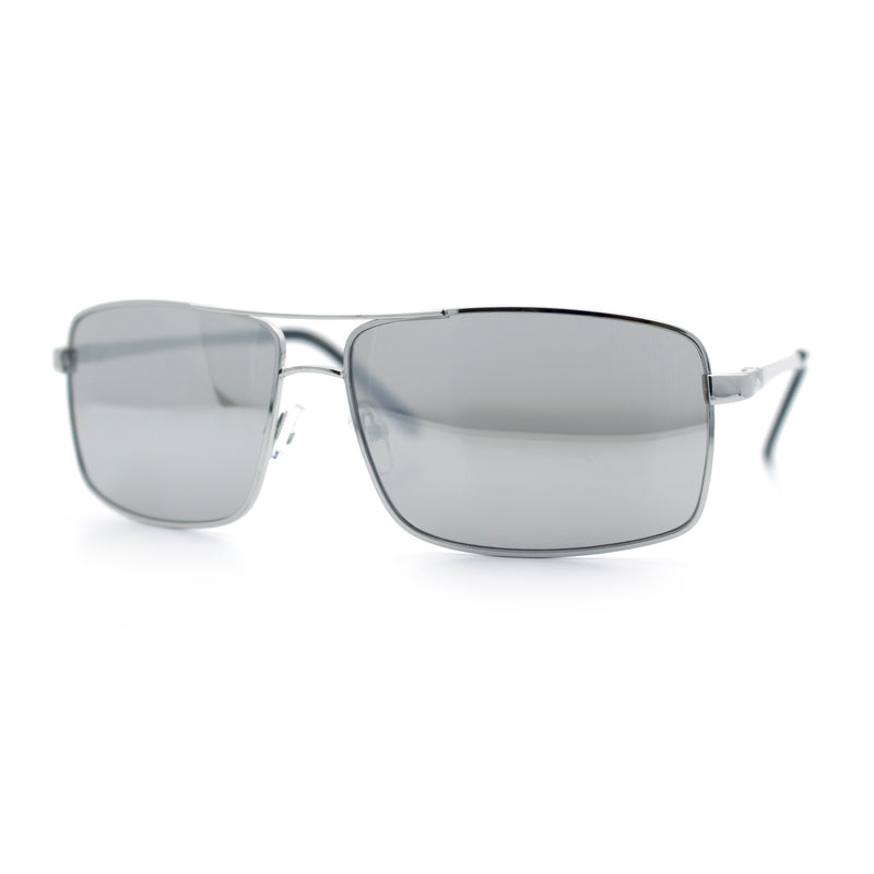 True Dad Shade Manly Rectangle Air Force Navigating Officer Metal Sunglasses