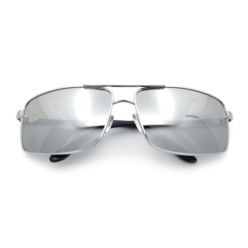 True Dad Shade Manly Rectangle Air Force Navigating Officer Metal Sunglasses