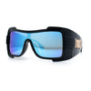 Super Loud Showy XL Oversized Thick Temple Wrap Shield Plastic Sunglasses