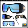Super Loud Showy XL Oversized Thick Temple Wrap Shield Plastic Sunglasses