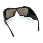 Super Loud Showy XL Oversized Thick Temple Wrap Shield Plastic Sunglasses