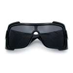 Super Loud Showy XL Oversized Thick Temple Wrap Shield Plastic Sunglasses