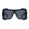 Super Loud Showy XL Oversized Thick Temple Wrap Shield Plastic Sunglasses