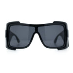 Super Loud Showy XL Oversized Thick Temple Wrap Shield Plastic Sunglasses