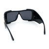 Super Loud Showy XL Oversized Thick Temple Wrap Shield Plastic Sunglasses