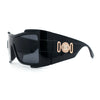 Super Loud Showy XL Oversized Thick Temple Wrap Shield Plastic Sunglasses