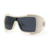 Super Loud Showy XL Oversized Thick Temple Wrap Shield Plastic Sunglasses